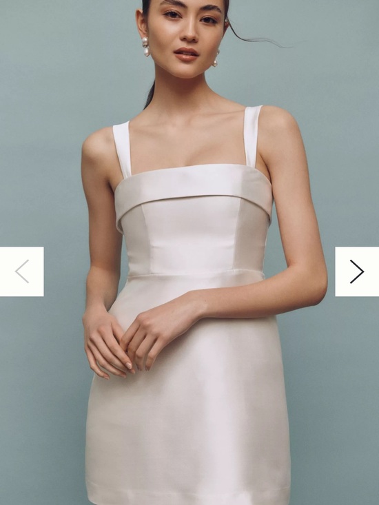 BHLDN Dresses & Skirts - BHLDN Sleeveless Square-Neck Taffeta A-Line Mini Dress